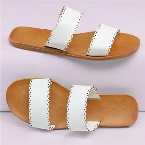 white sandals